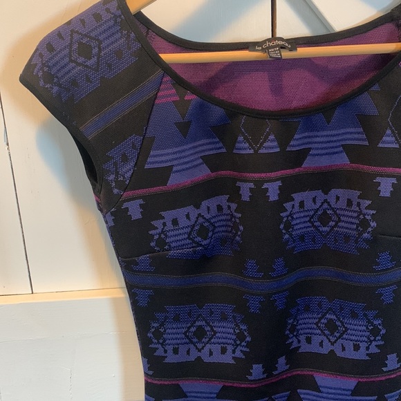 Short, cap sleeve, Aztec print dress - Picture 5 of 5